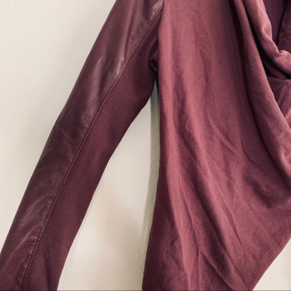 BLANKNYC Faux Leather Burgundy Asymmetrical Jacket - Picture 3 of 5